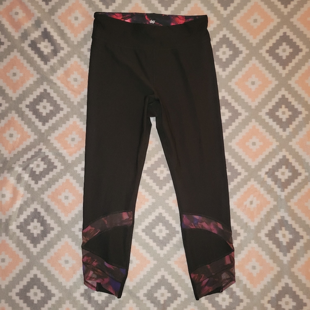 NWOT Black leggings with Mesh detail